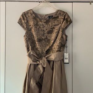New beautiful bronze Adrianna Papell hi-low dress